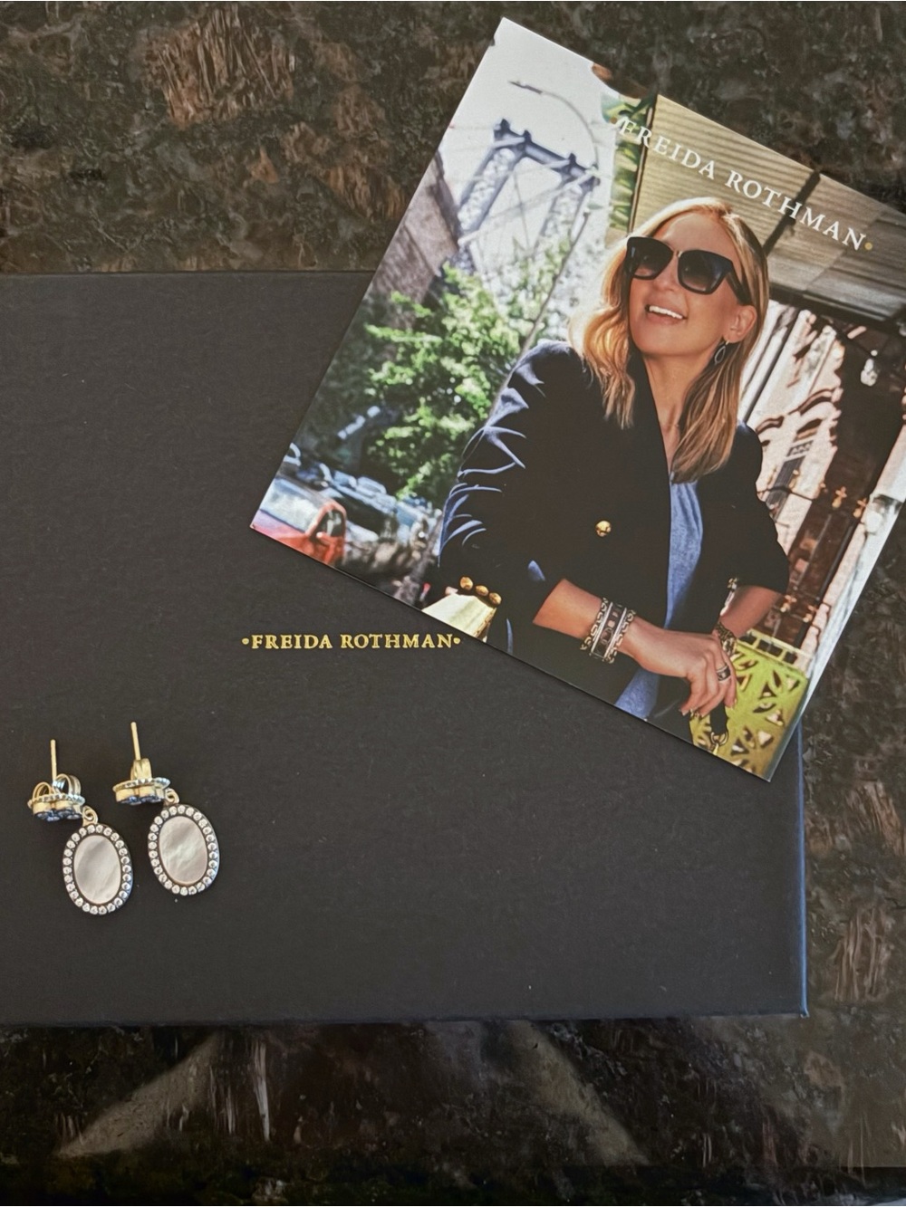 Freida Rothman Brooklyn Coast 14K Gold Mother-of-Pearl Drop Earrings